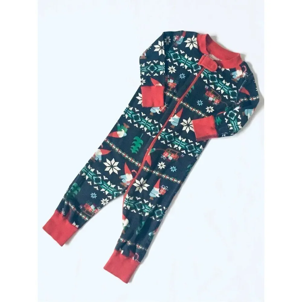 NEW Hanna Andersson Infant Baby Toddler 12-18 Mos (75) Holiday Gnome 1-Piece Sle